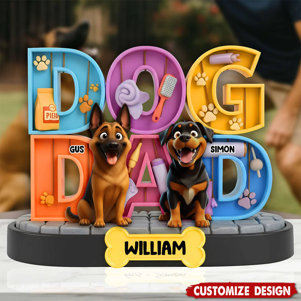 Custom Dog Mom Acrylic Plaque for Dog Lovers with personalized design details for meaningful gifting