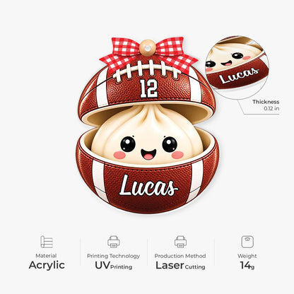 Personalized Sports Dumpling Acrylic Ornament - Custom Keepsake for Kids & Young Athletes
