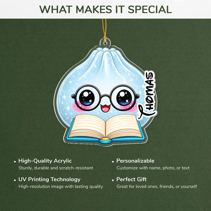 Cute Kawaii Squishy Dumpling Personalized Acrylic Ornament - Custom Christmas Gift for Kids & Family