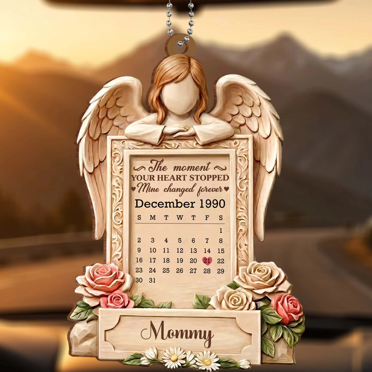 The Moment Your Heart Stopped, Angel and Roses Ornament