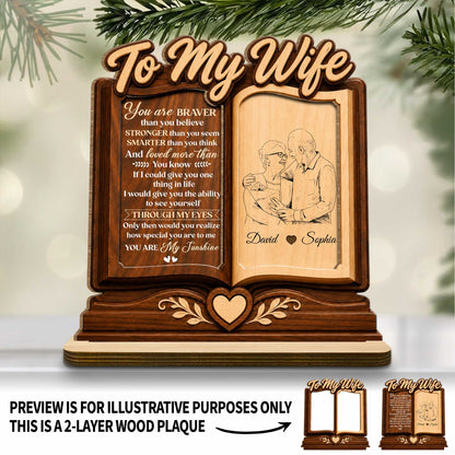 Custom Wife Wood Plaque for Wife with personalized design details for meaningful gifting image 7