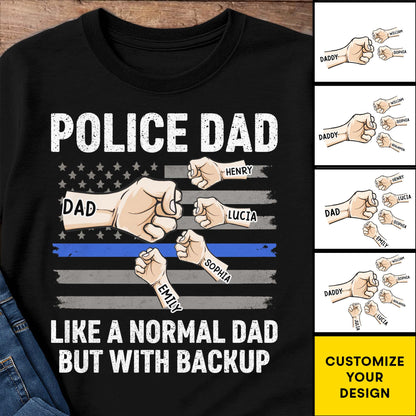 Personalized Police Dad Shirt personalization view for Dad