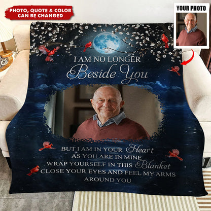 A Hug From Heaven Personalized Memorial Blanket with Photo - Sympathy Keepsake Gift for Family