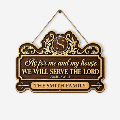 We Will Serve The Lord Personalized Wood Sign - Custom Scripture Family Name Plaque Decor