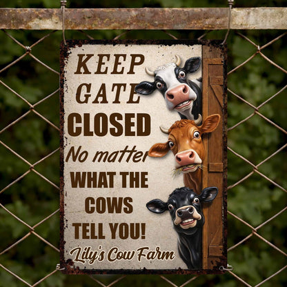 Metal Sign material and size view - Personalized Farm Sign
