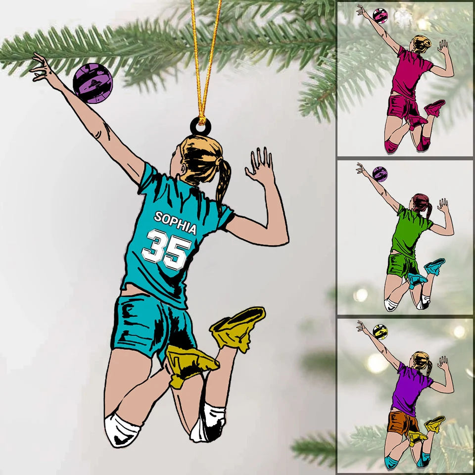 Custom Volleyball Player Acrylic Ornament - Personalized Name & Number Gift