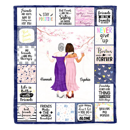 Custom Best Friends Forever Blanket for Best Friends with personalized design details for meaningful gifting image 8