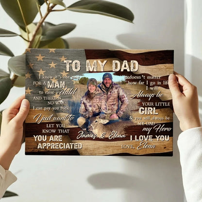 Personalized Hunting Canvas Gift For Dad personalization view for Dad