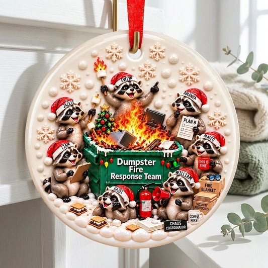 Dumpster Fire Response Team - Custom Ceramic Ornament Personalized Coworker Gift