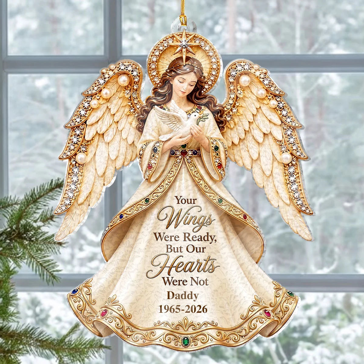Those We Love Don't Go Away Personalized Memorial Angel Ornament - Custom Acrylic Keepsake Gift for Christmas