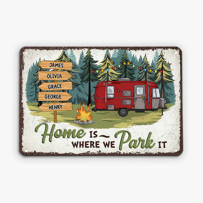 Custom Rv Camping Metal Sign for Family with personalized design details for meaningful gifting
