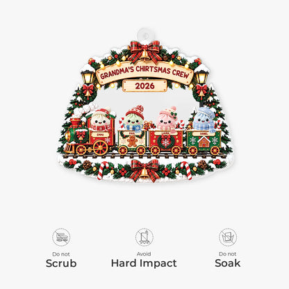 Grandma's Christmas Crew Personalized Acrylic Ornament - Custom Family Keepsake Gift