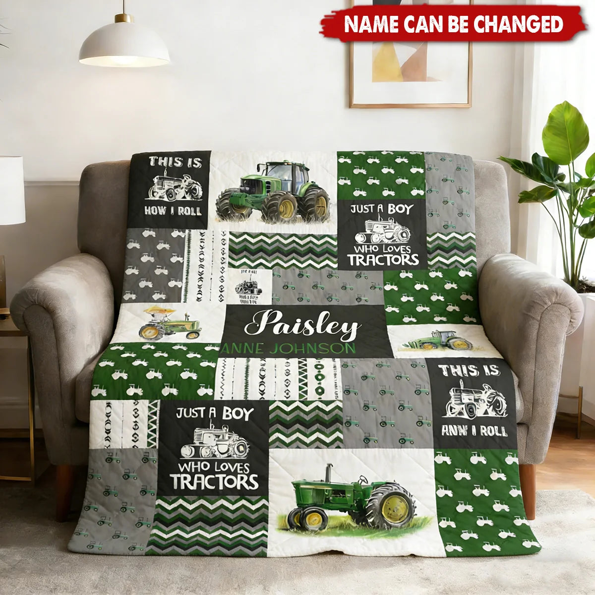 Just A Boy Who Loves Tractors - Personalized Custom Vehicle Truck Blanket