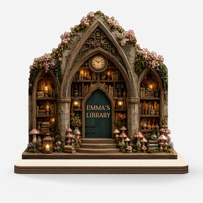 Custom Library Wood Sign for Mom with personalized design details for meaningful gifting