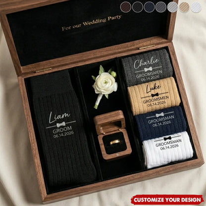 Personalized Groomsmen Socks personalization view for Bridesmaids / Groomsmen