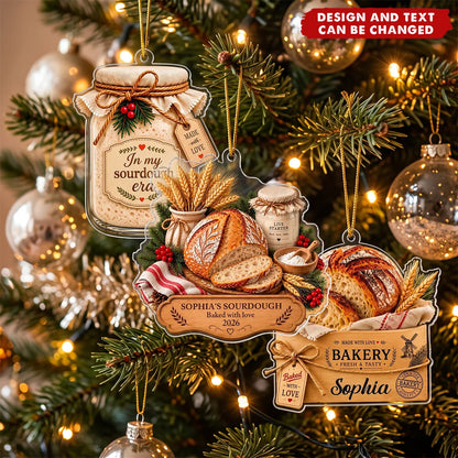 "In My Sourdough Era" Personalized Bread Ornament - Custom Acrylic Christmas Gift for Bakers