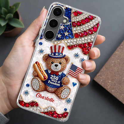 Phone Case material and size view - Patriotic Clear Phone Case