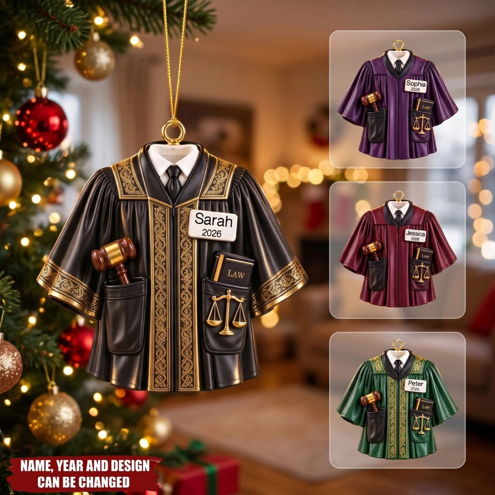 Personalized Judge Robe Ornament | Custom Judicial Keepsake Gift