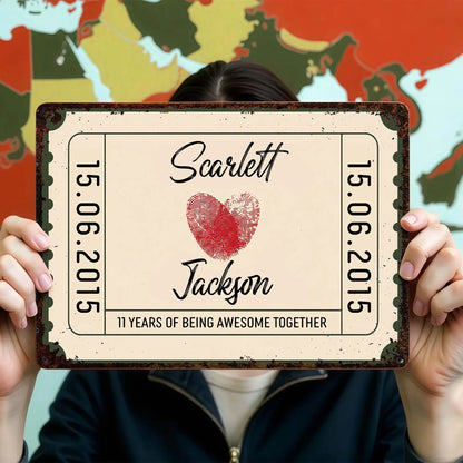 Metal Sign gift-ready design for Couples