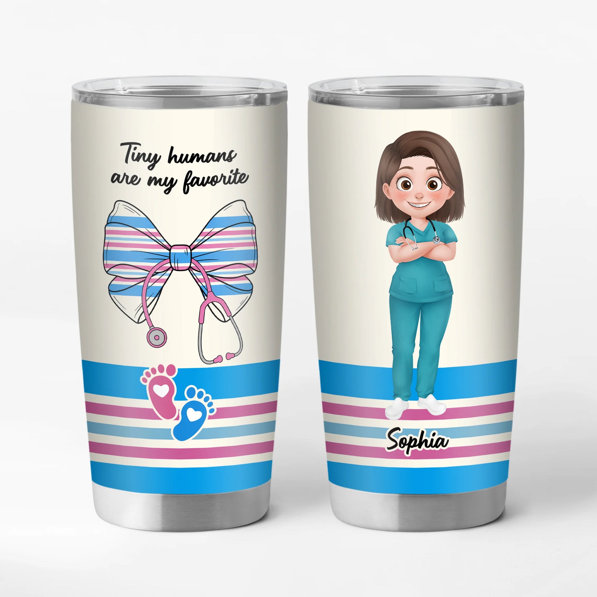 Tiny Humans Are My Favorite - Personalized Nurse Tumbler