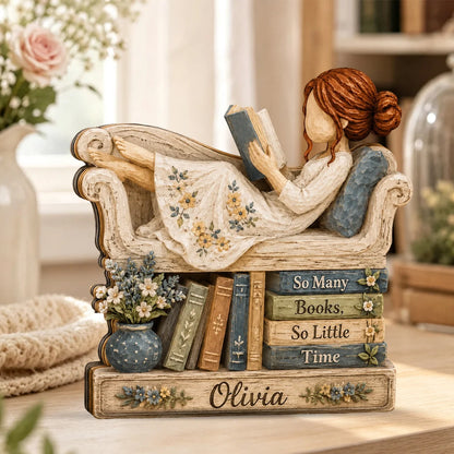 Personalized Book Lover Wooden Plaque personalization view for Daughter/Granddaughter