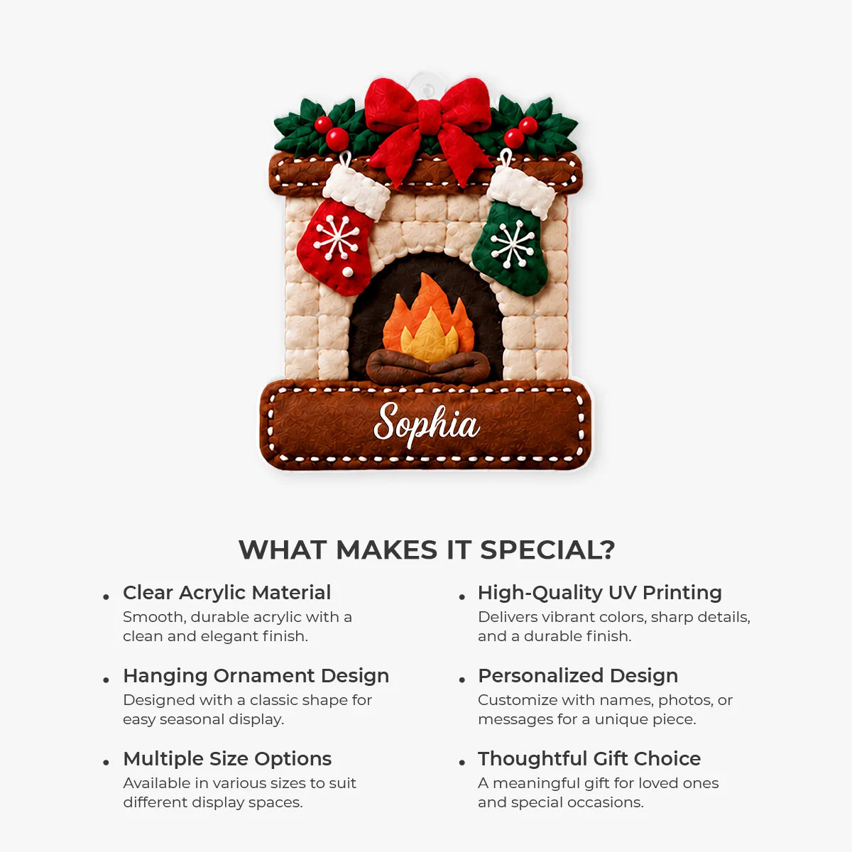 Holiday Effect Personalized Acrylic Ornament - Custom Christmas Tree Keepsake Family & Kids