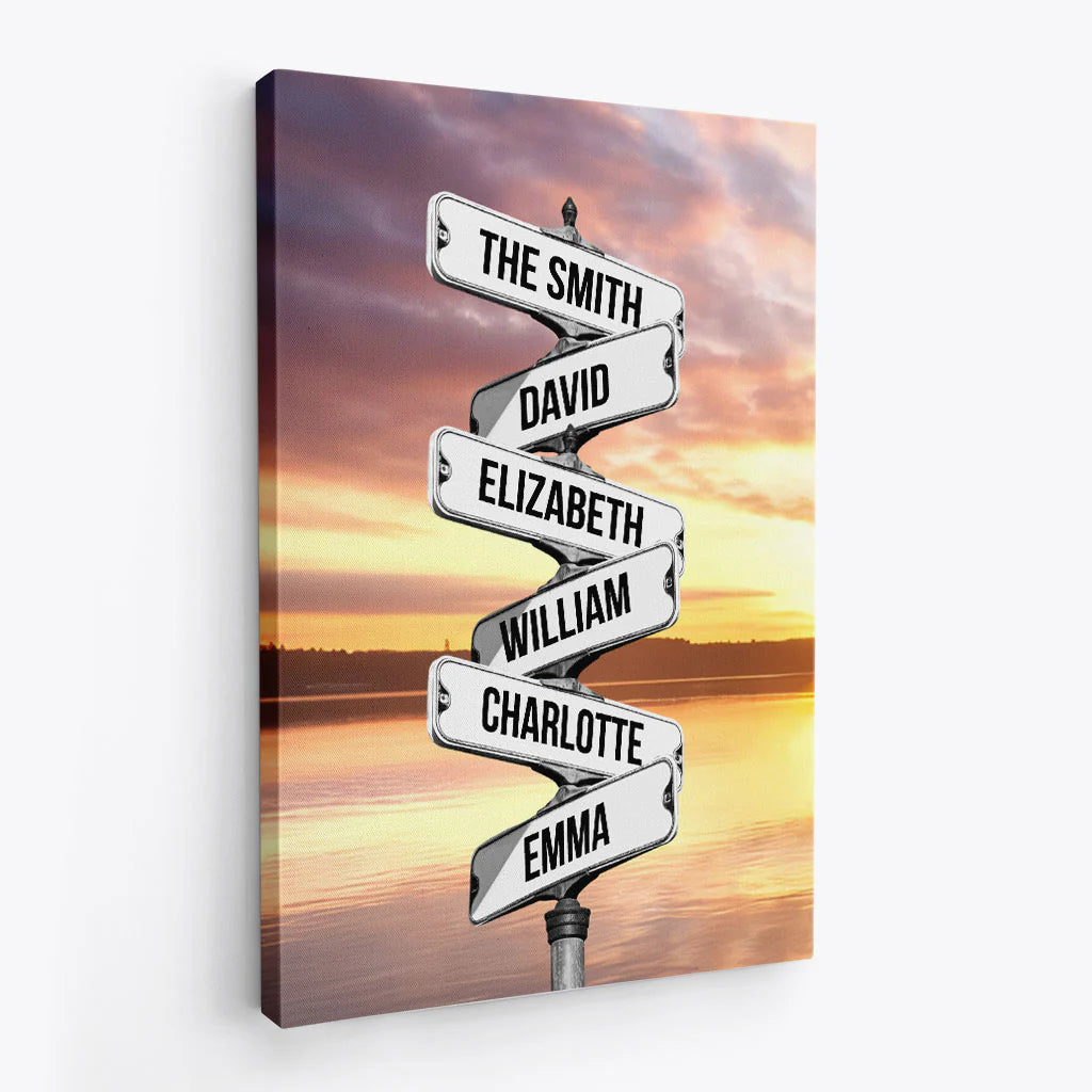 Personalized Street Sign Canvas personalization view for Family
