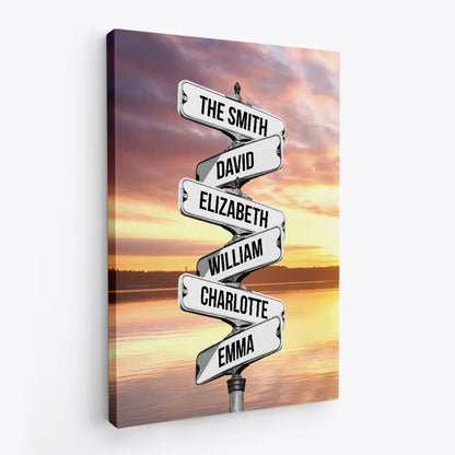 Personalized Street Sign Canvas personalization view for Family