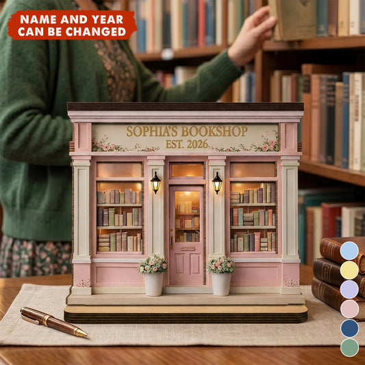 Custom Bookshop Wooden Plaque for Mom with personalized design details for meaningful gifting