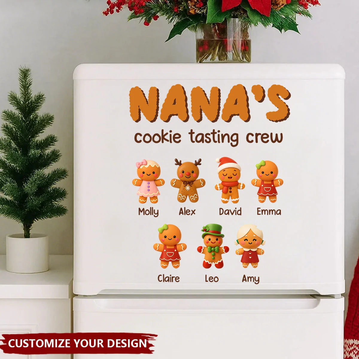Grandma's Cookie Tasting Crew Personalized Decal - Custom Christmas Gift for Grandma