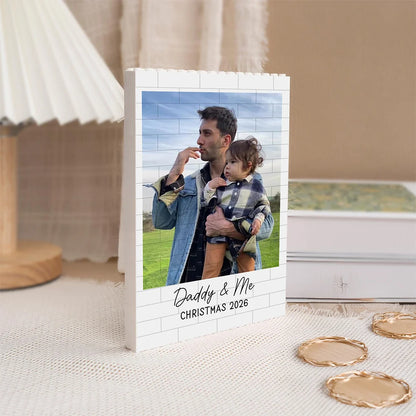 "Daddy & Me" Personalized Photo Building Brick Blocks - Custom Dad Christmas Gift