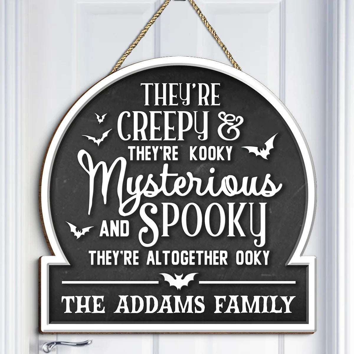 Creepy, Kooky, Mysterious, Spooky Custom Wood Sign - Custom Halloween Porch Decor for Family