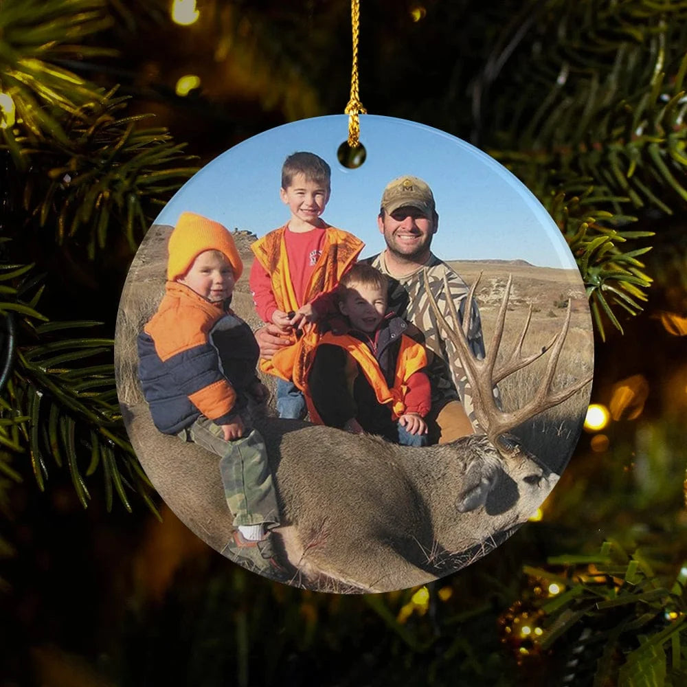 PRINTS10 Custom Photo Your Deer Hunt Ceramic Ornament TH10 892169 3 inch