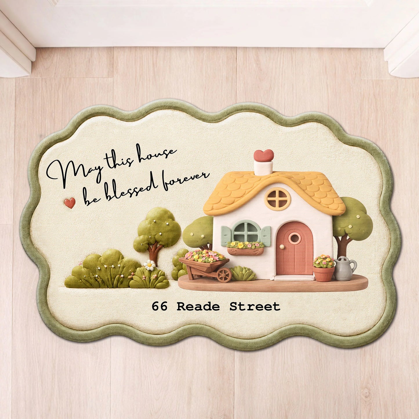 Personalized Housewarming Doormat for Family with personalized design details for meaningful gifting
