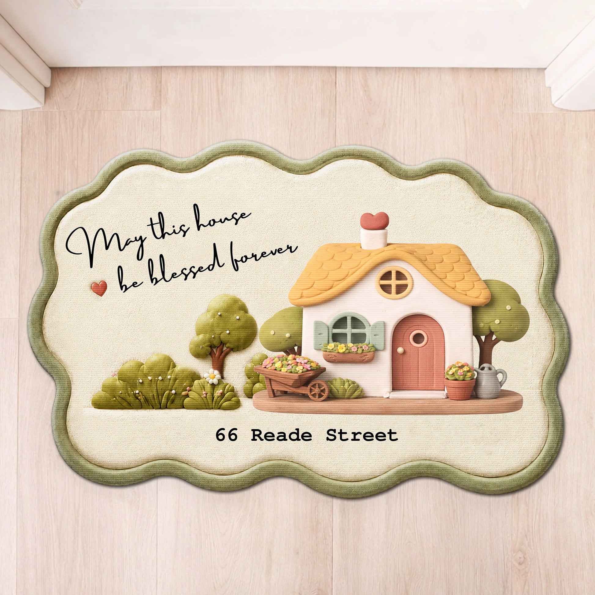 Personalized Housewarming Doormat for Family with personalized design details for meaningful gifting