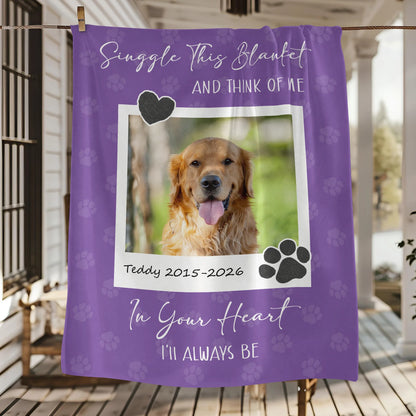 Personalized dog memorial blanket with custom photo print and remembrance quote for pet loss gift image 6