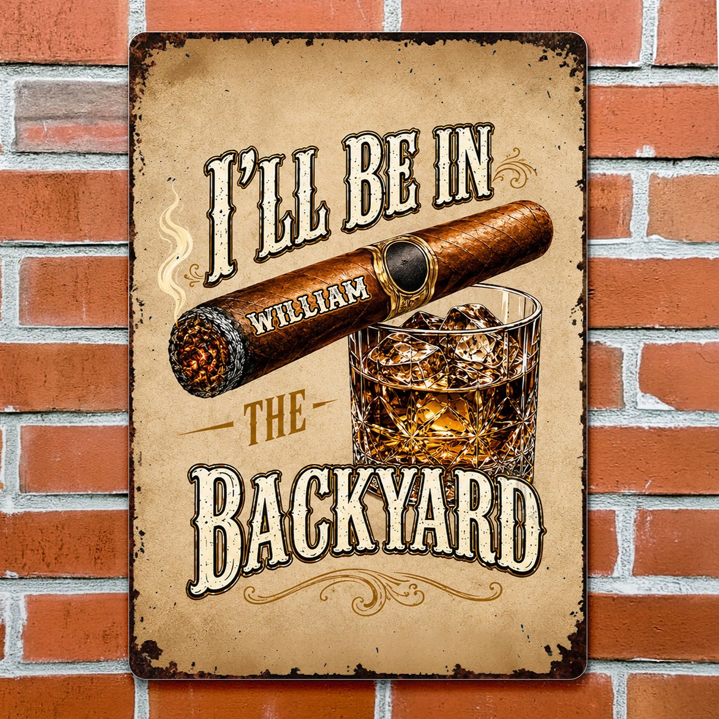 Personalized Man Cave Sign personalization view for Dad