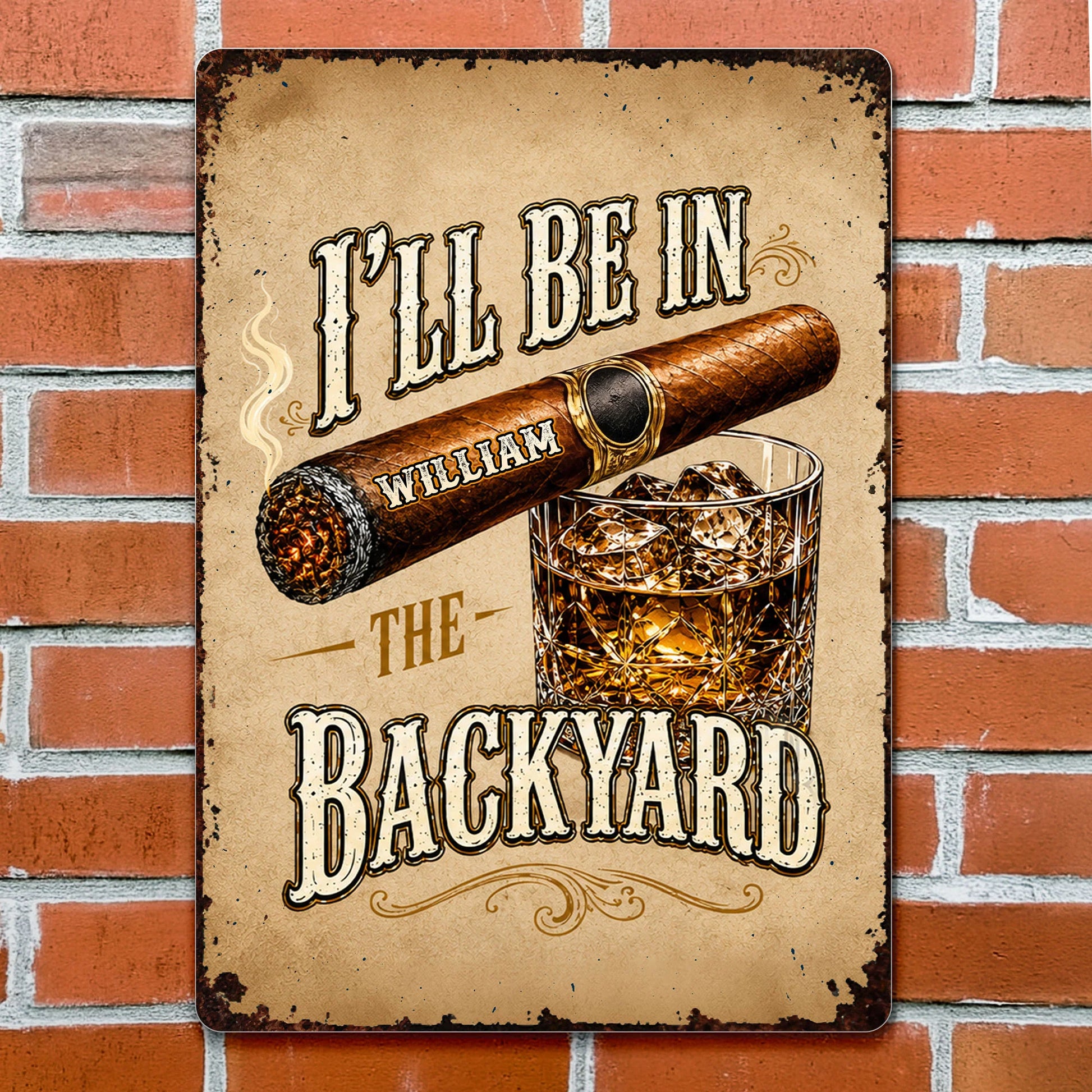 Personalized Man Cave Sign personalization view for Dad