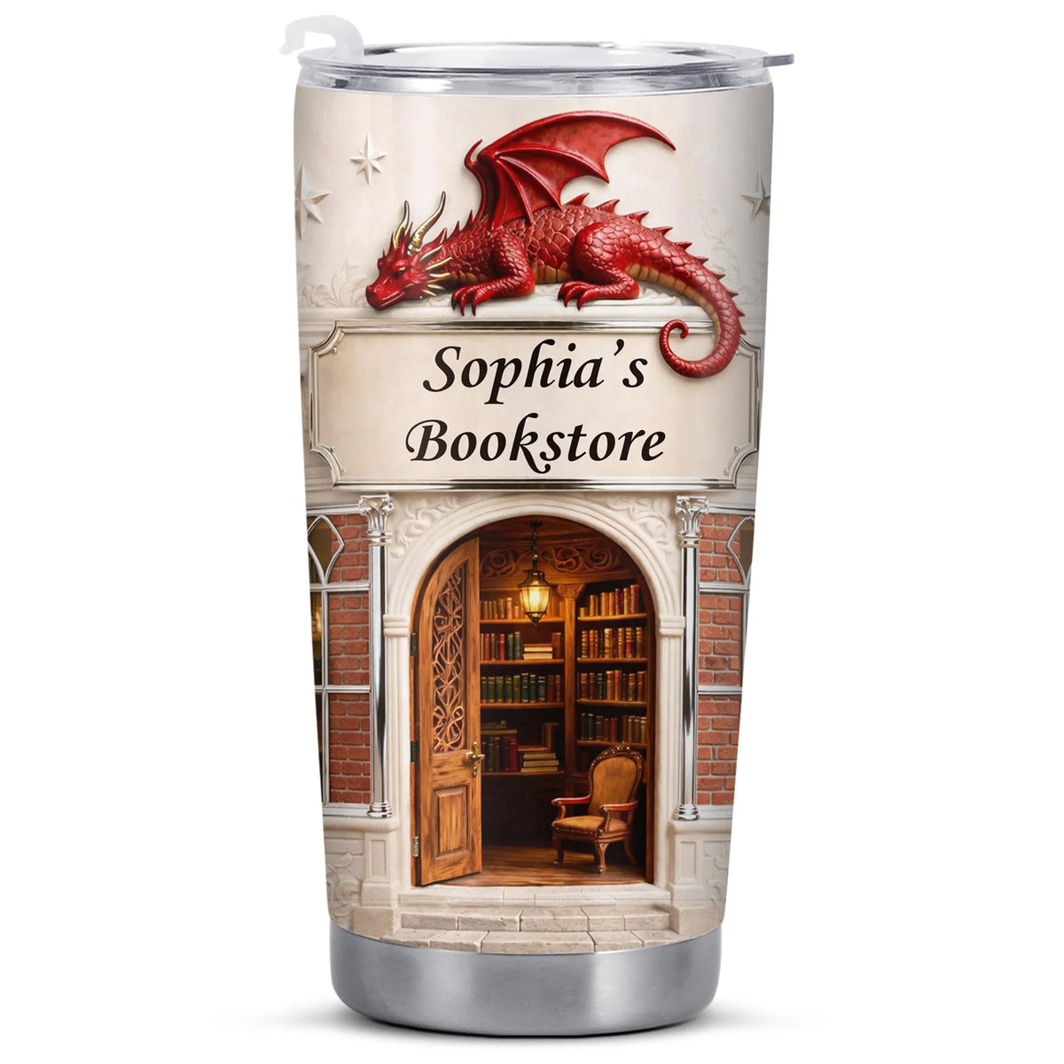 Sophia's Bookstore With Dragon And Stars