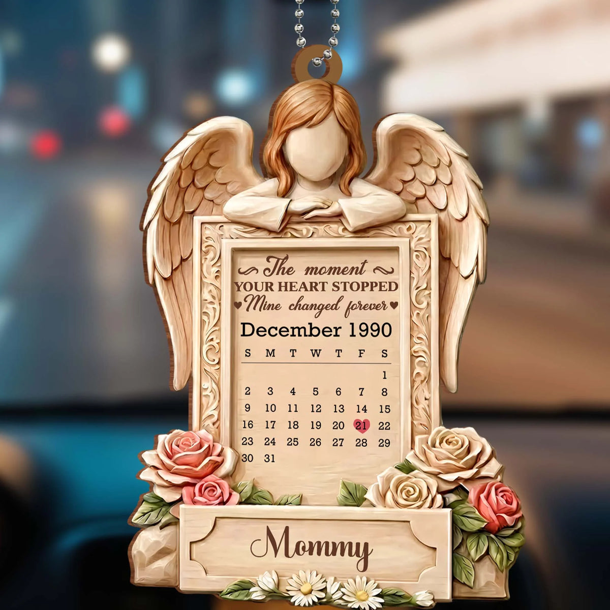 The Moment Your Heart Stopped, Angel and Roses Ornament
