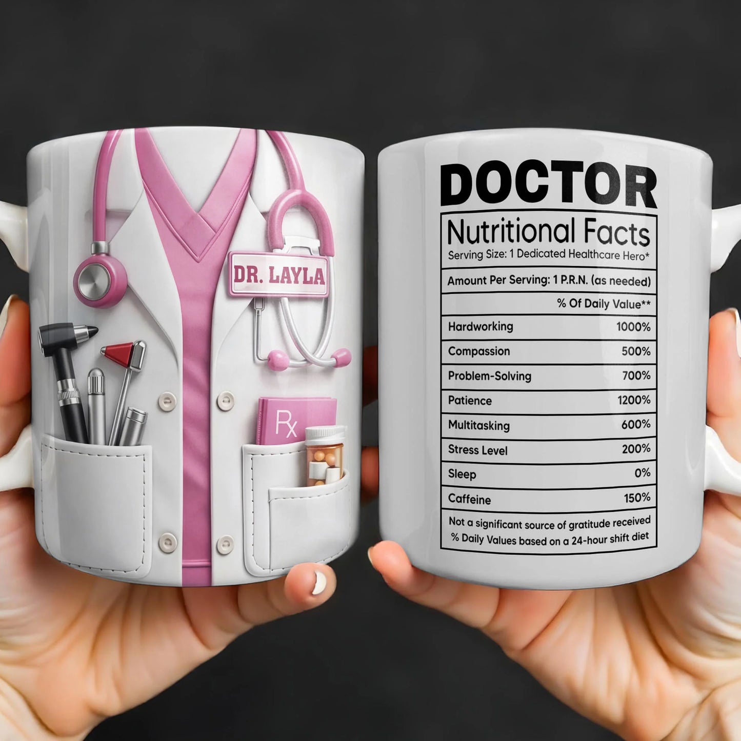 Mug material and size view - Personalized Doctor Gifts