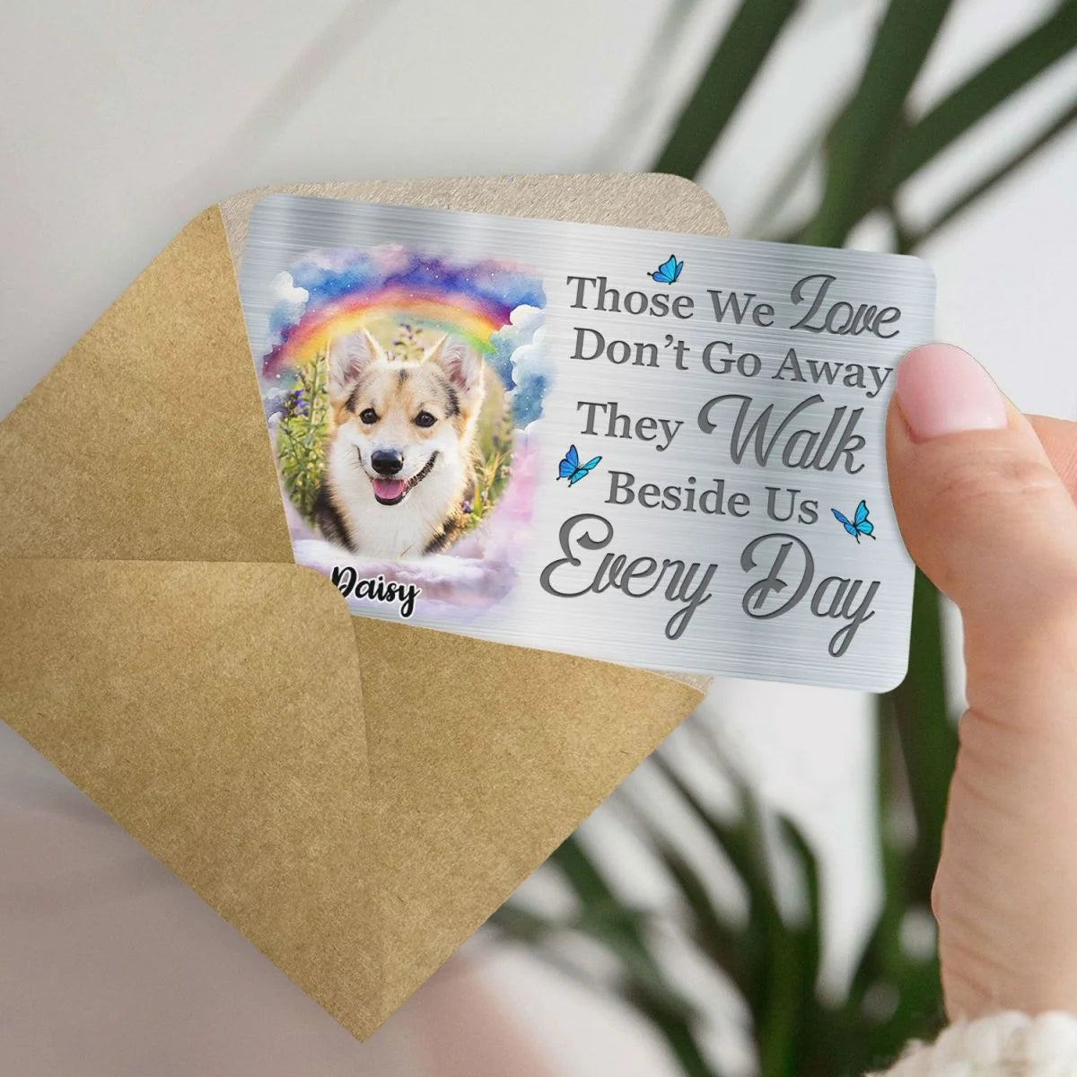 "You Left Paw Prints On My Heart" - Personalized Pet Memorial Wallet Card for Dog Lovers