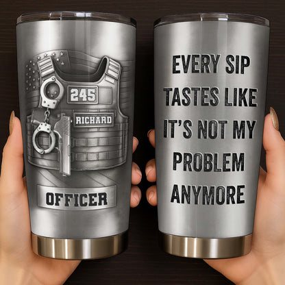 Police Retirement Tumbler for Dad with personalized design details for meaningful gifting