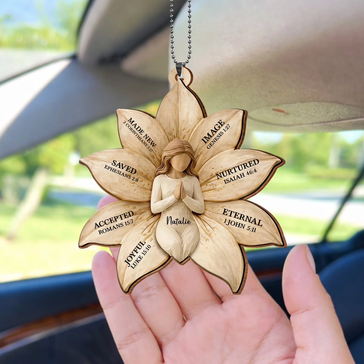 Made New, Saved, Joyful Angel Wood Ornament