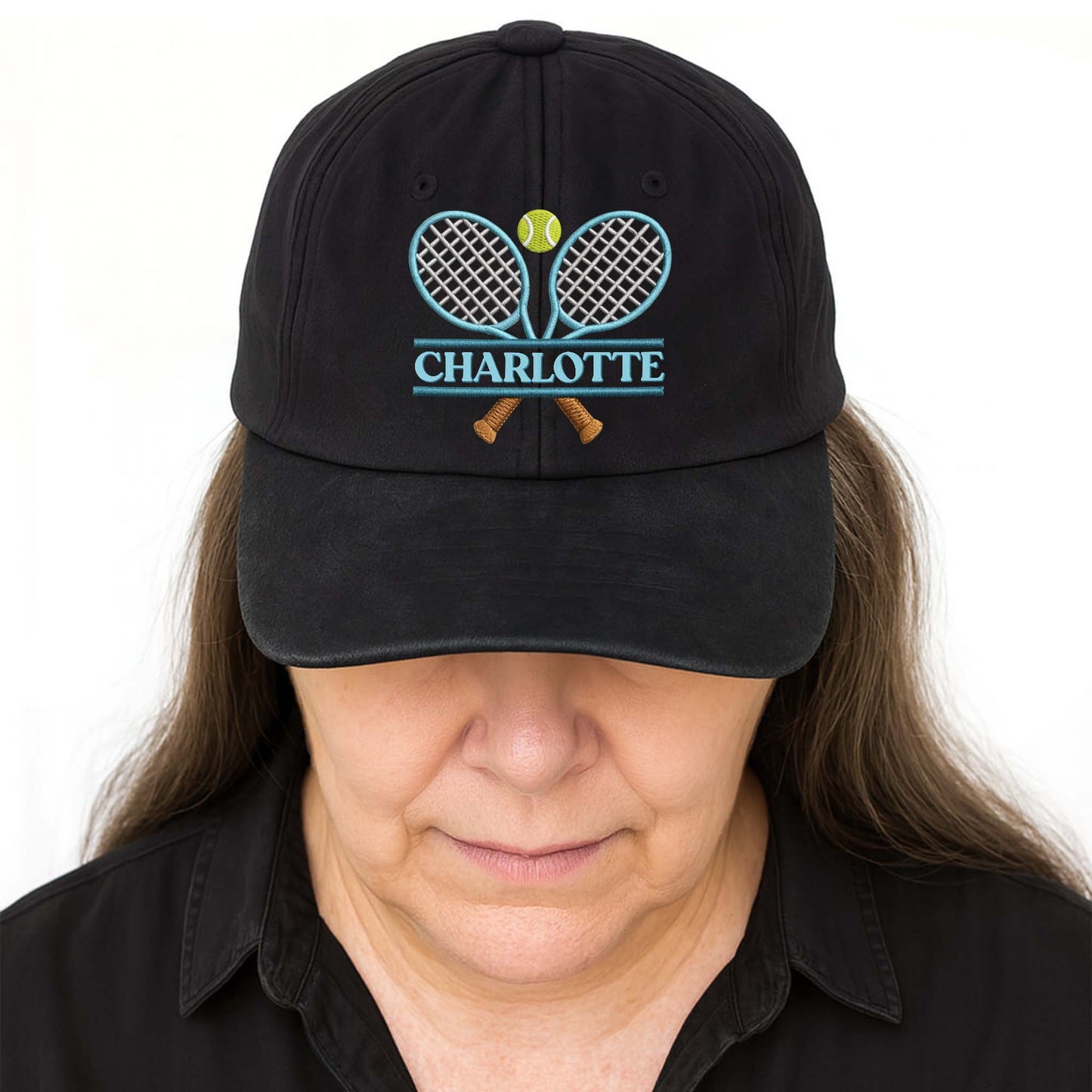 T-Shirt / Hoodie material and size view - Personalized Tennis Player Denim Hat