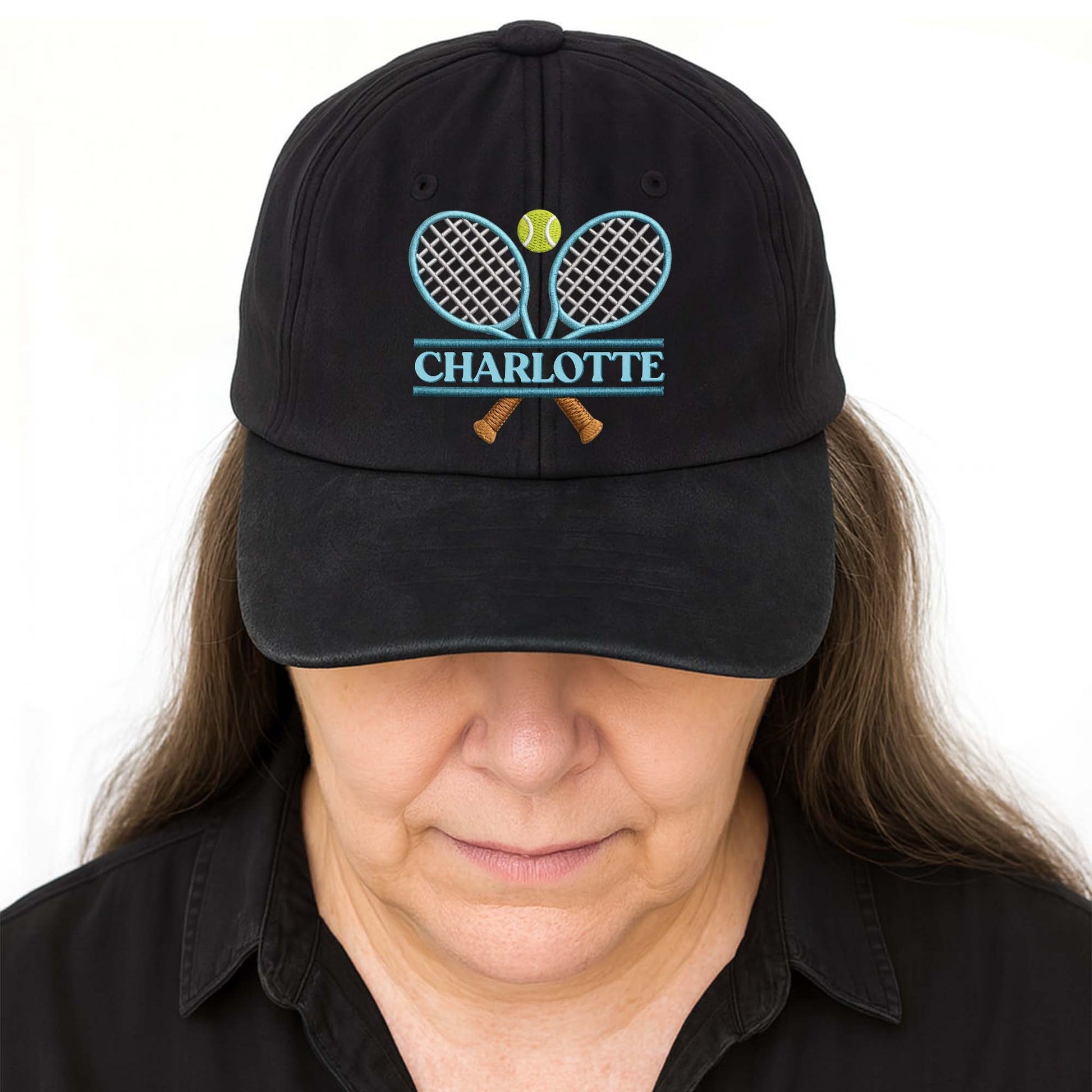 T-Shirt / Hoodie material and size view - Personalized Tennis Player Denim Hat