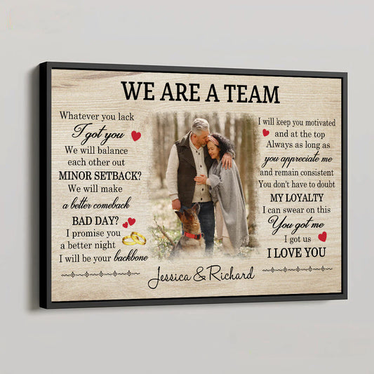 Canvas / Poster material and size view - Custom Couple Canvas Print
