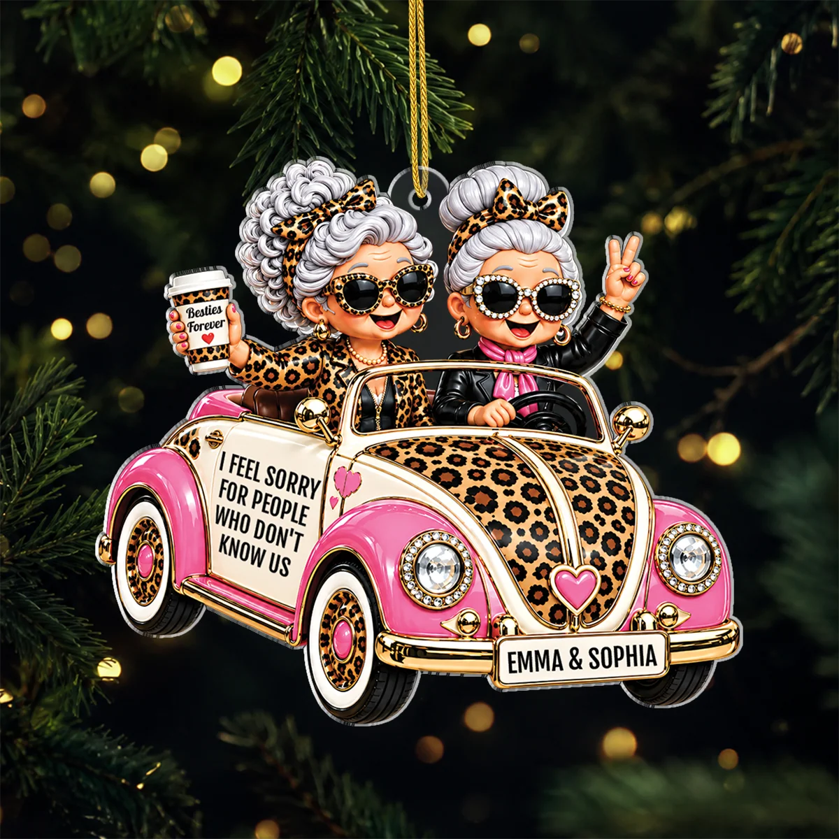 "I Feel Sorry For People Who Don't Know Us" Personalized Acrylic Ornament - Christmas Gift for Best Friends