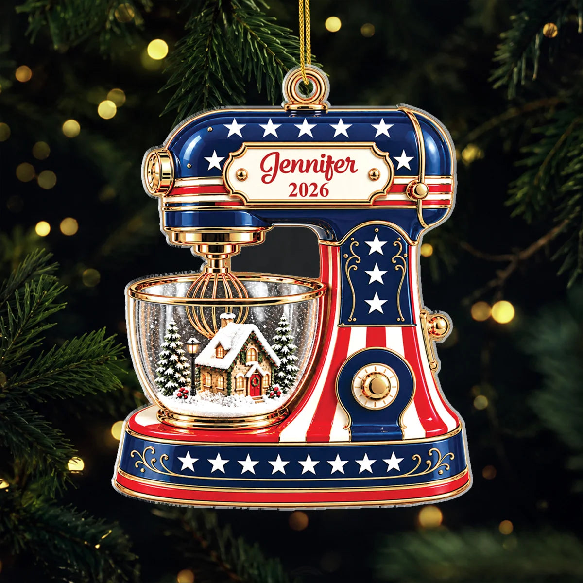 Baking Mixer Personalized Acrylic Ornament - Custom Christmas Tree Keepsake for Bakers