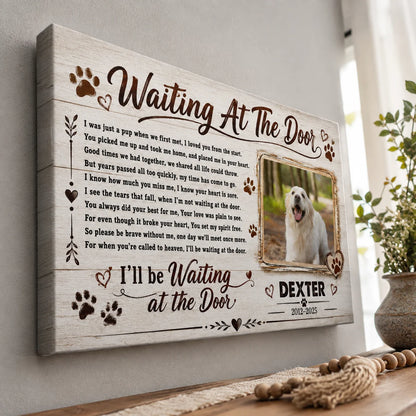 "Waiting At The Door" Personalized Pet Memorial Canvas / Poster - Sympathy Gift for Pet Loss